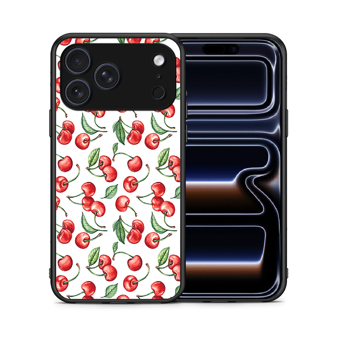 Θήκη iPhone 17 Pro Cherry Summer από τη Smartfits με σχέδιο στο πίσω μέρος και μαύρο περίβλημα | iPhone 17 Pro Cherry Summer case with colorful back and black bezels