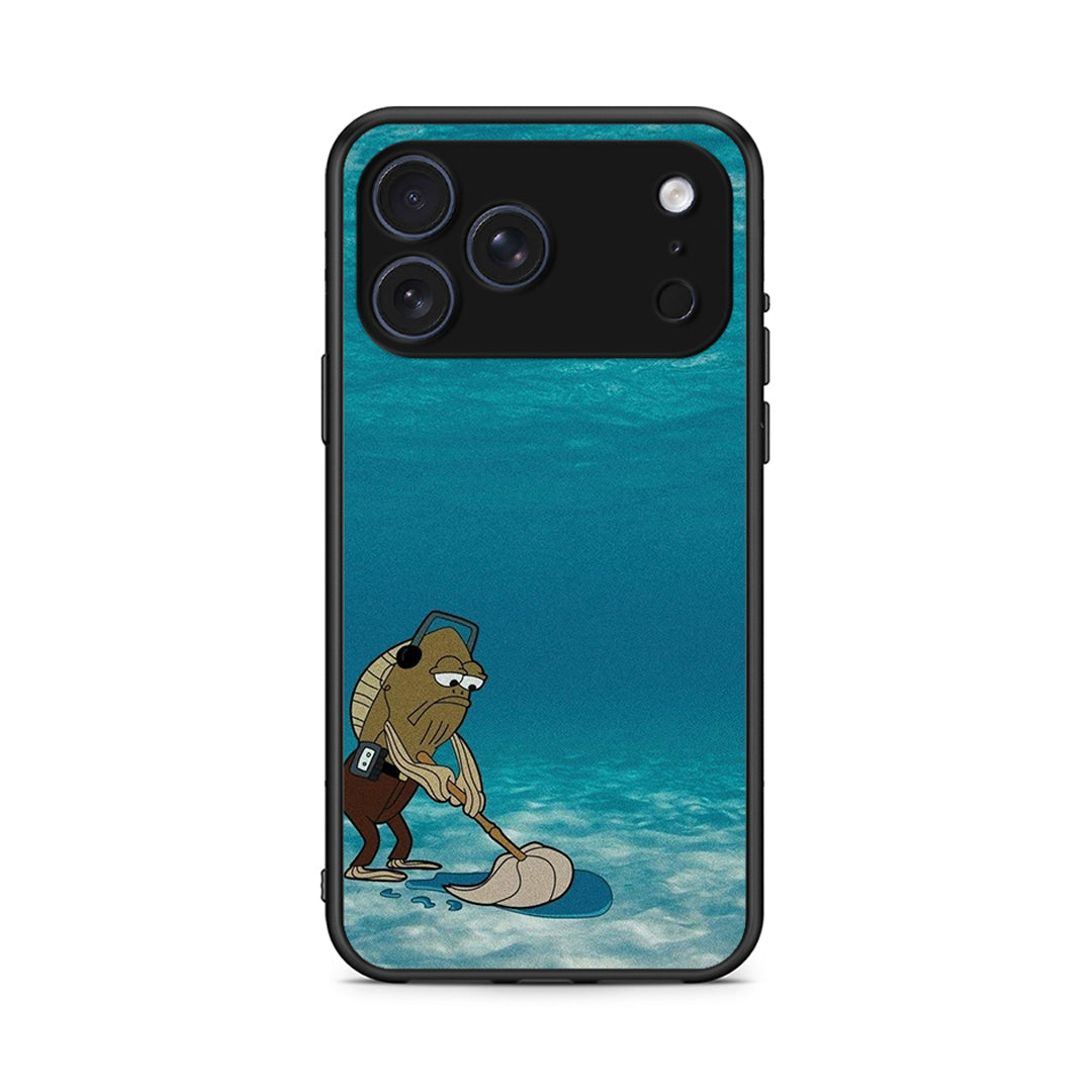 iPhone 17 Pro Clean The Ocean Θήκη από τη Smartfits με σχέδιο στο πίσω μέρος και μαύρο περίβλημα | Smartphone case with colorful back and black bezels by Smartfits