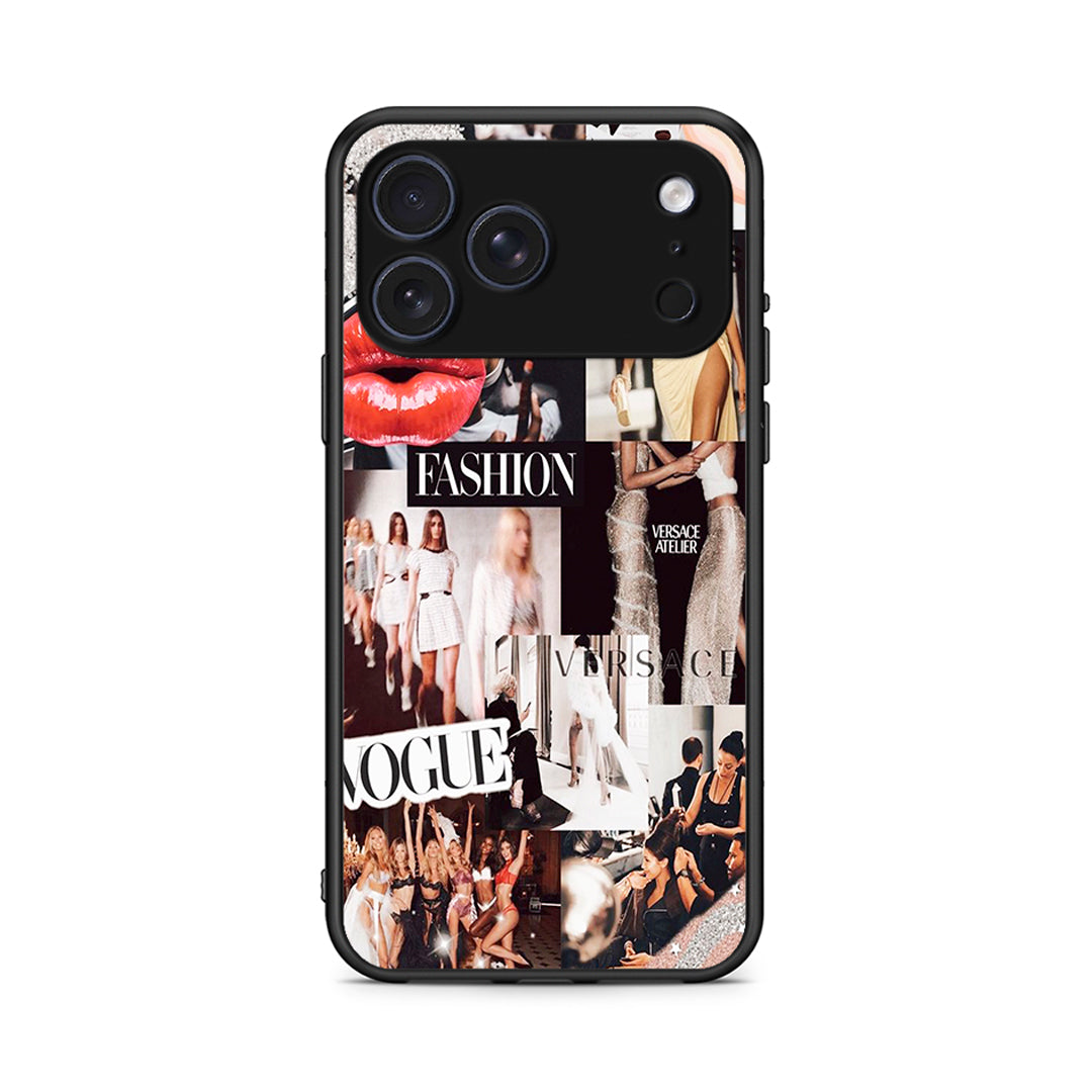 iPhone 17 Pro Collage Fashion Θήκη Αγίου Βαλεντίνου από τη Smartfits με σχέδιο στο πίσω μέρος και μαύρο περίβλημα | Smartphone case with colorful back and black bezels by Smartfits