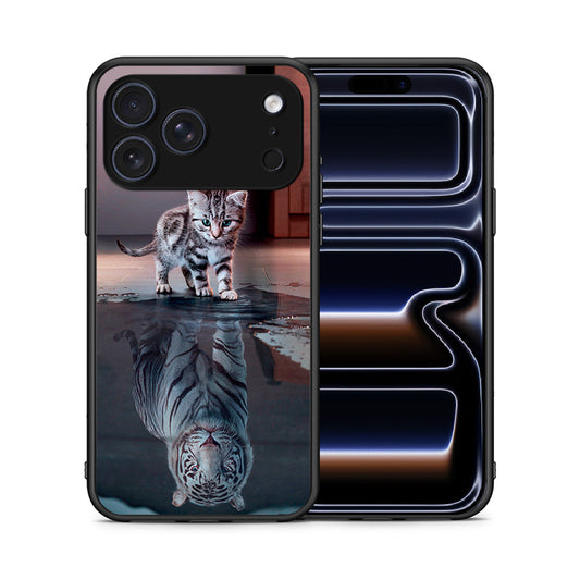 Θήκη iPhone 17 Pro Tiger Cute από τη Smartfits με σχέδιο στο πίσω μέρος και μαύρο περίβλημα | iPhone 17 Pro Tiger Cute case with colorful back and black bezels