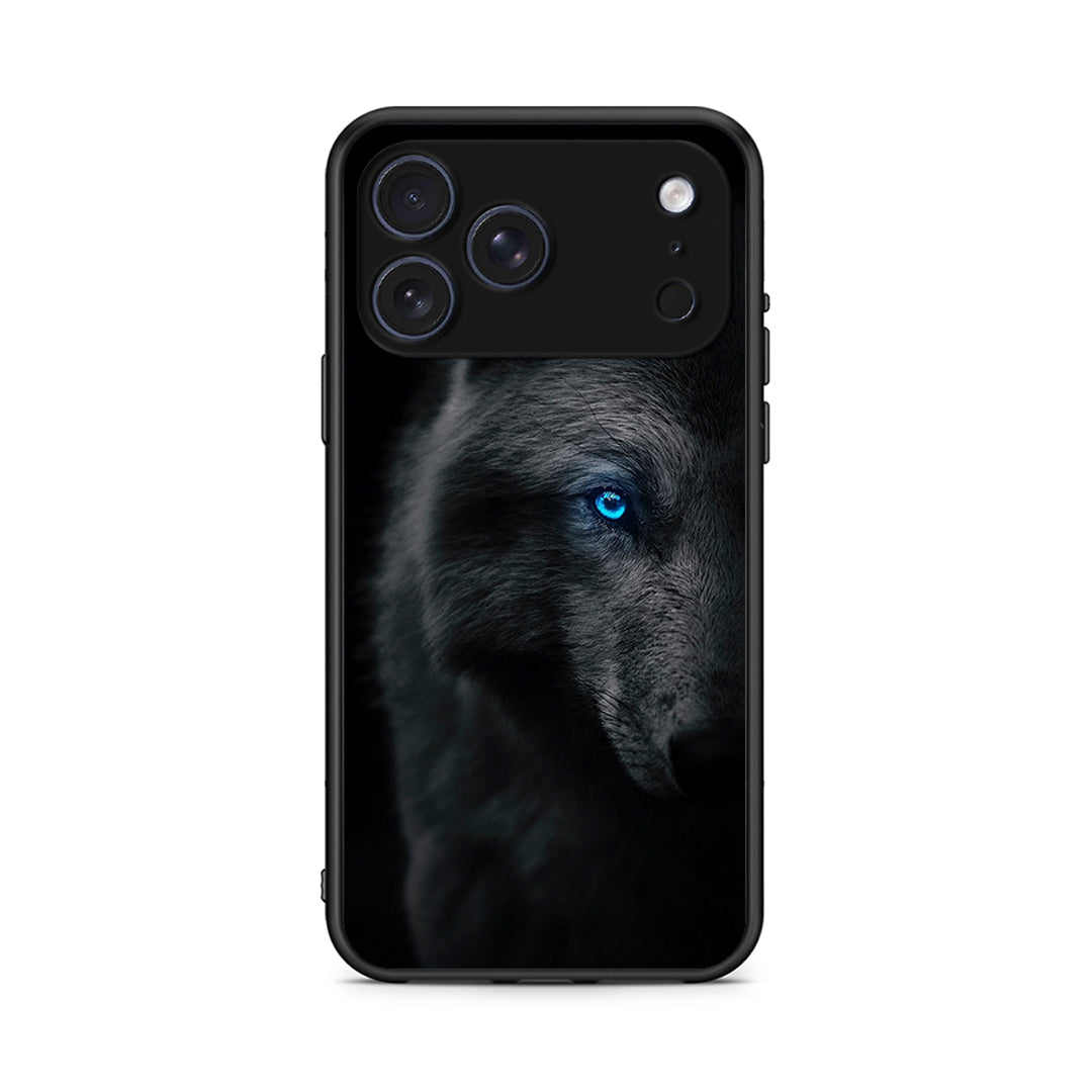 iPhone 17 Pro Dark Wolf θήκη από τη Smartfits με σχέδιο στο πίσω μέρος και μαύρο περίβλημα | Smartphone case with colorful back and black bezels by Smartfits