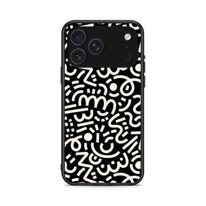 iPhone 17 Pro Doodle Art Θήκη από τη Smartfits με σχέδιο στο πίσω μέρος και μαύρο περίβλημα | Smartphone case with colorful back and black bezels by Smartfits