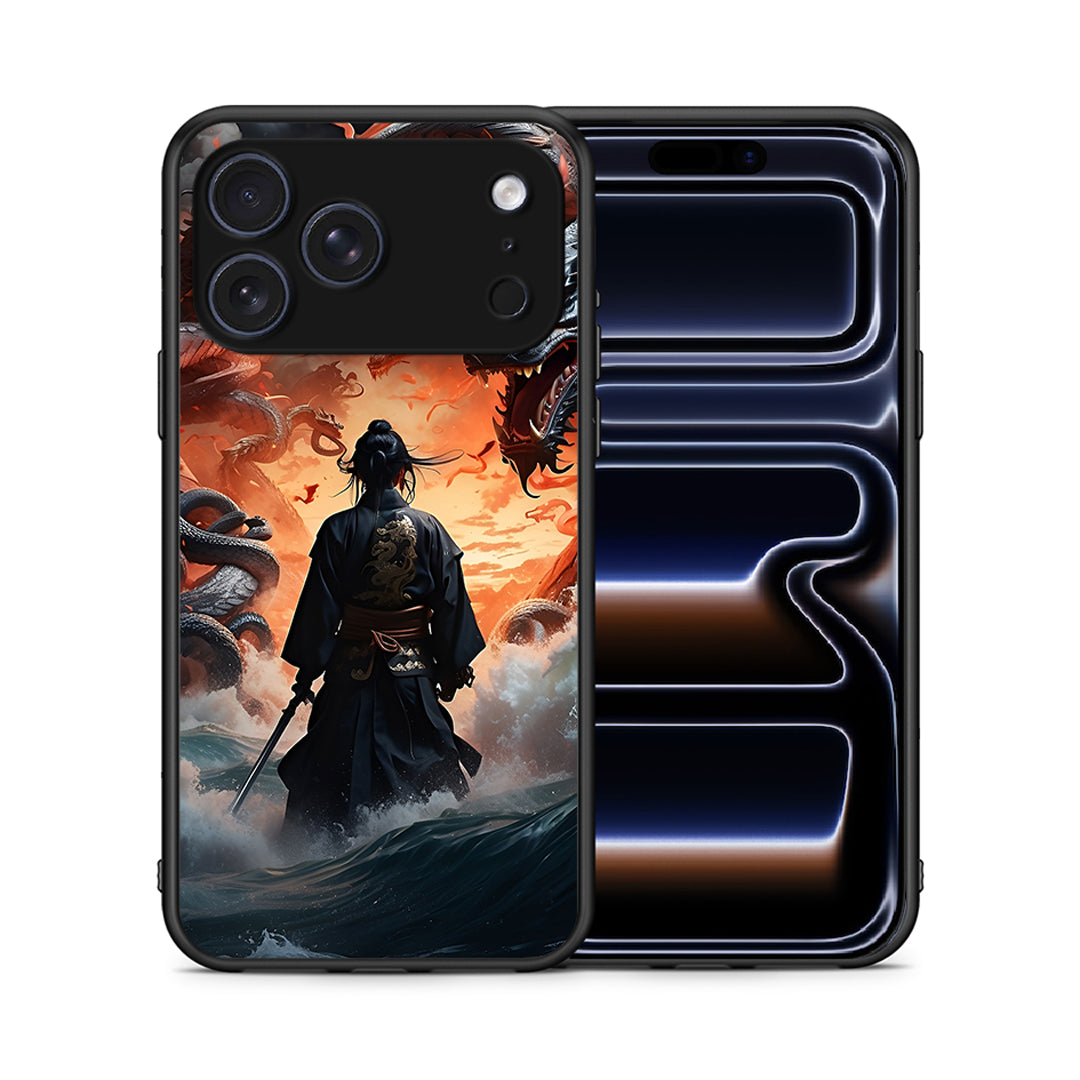 Θήκη iPhone 17 Pro Dragons Fight από τη Smartfits με σχέδιο στο πίσω μέρος και μαύρο περίβλημα | iPhone 17 Pro Dragons Fight case with colorful back and black bezels