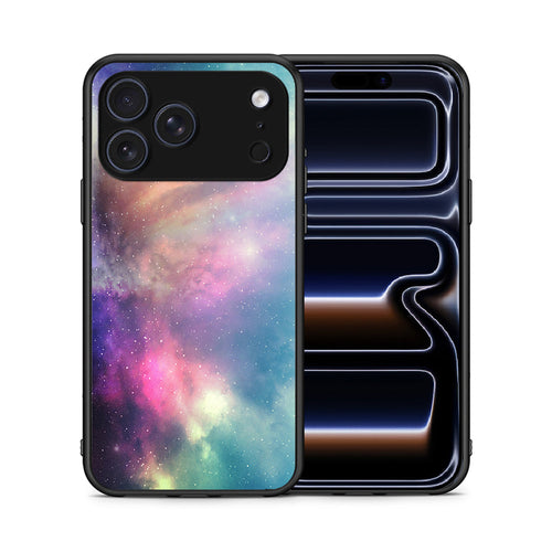 Θήκη iPhone 17 Pro Rainbow Galaxy από τη Smartfits με σχέδιο στο πίσω μέρος και μαύρο περίβλημα | iPhone 17 Pro Rainbow Galaxy case with colorful back and black bezels