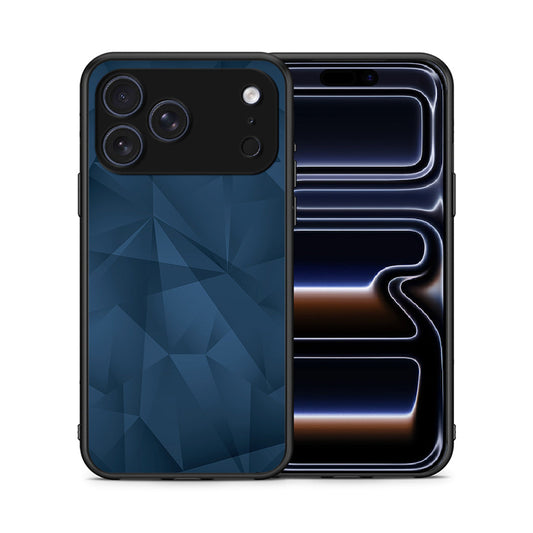 Θήκη iPhone 17 Pro Blue Abstract Geometric από τη Smartfits με σχέδιο στο πίσω μέρος και μαύρο περίβλημα | iPhone 17 Pro Blue Abstract Geometric case with colorful back and black bezels