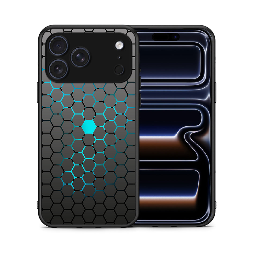 Θήκη iPhone 17 Pro Hexagonal Geometric από τη Smartfits με σχέδιο στο πίσω μέρος και μαύρο περίβλημα | iPhone 17 Pro Hexagonal Geometric case with colorful back and black bezels