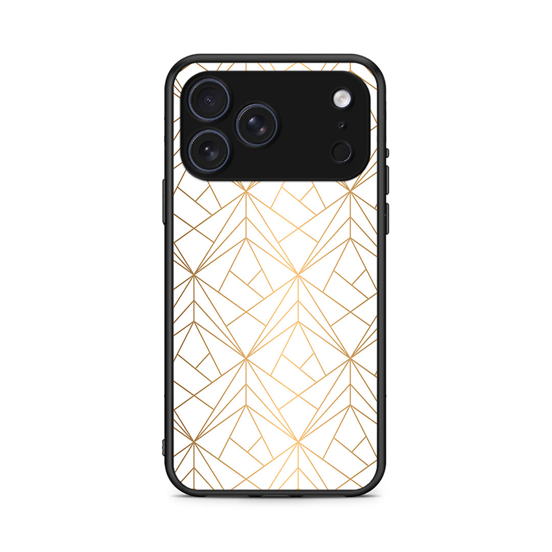 111 - iPhone 17 Pro Luxury White Geometric case, cover, bumper