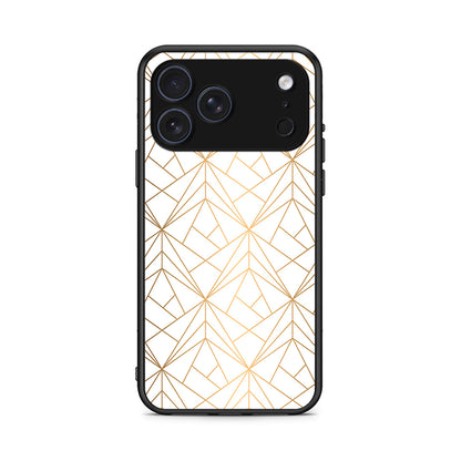 111 - iPhone 17 Pro Luxury White Geometric case, cover, bumper