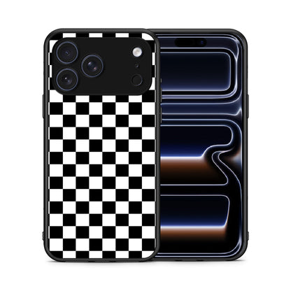 Θήκη iPhone 17 Pro Squares Geometric από τη Smartfits με σχέδιο στο πίσω μέρος και μαύρο περίβλημα | iPhone 17 Pro Squares Geometric case with colorful back and black bezels
