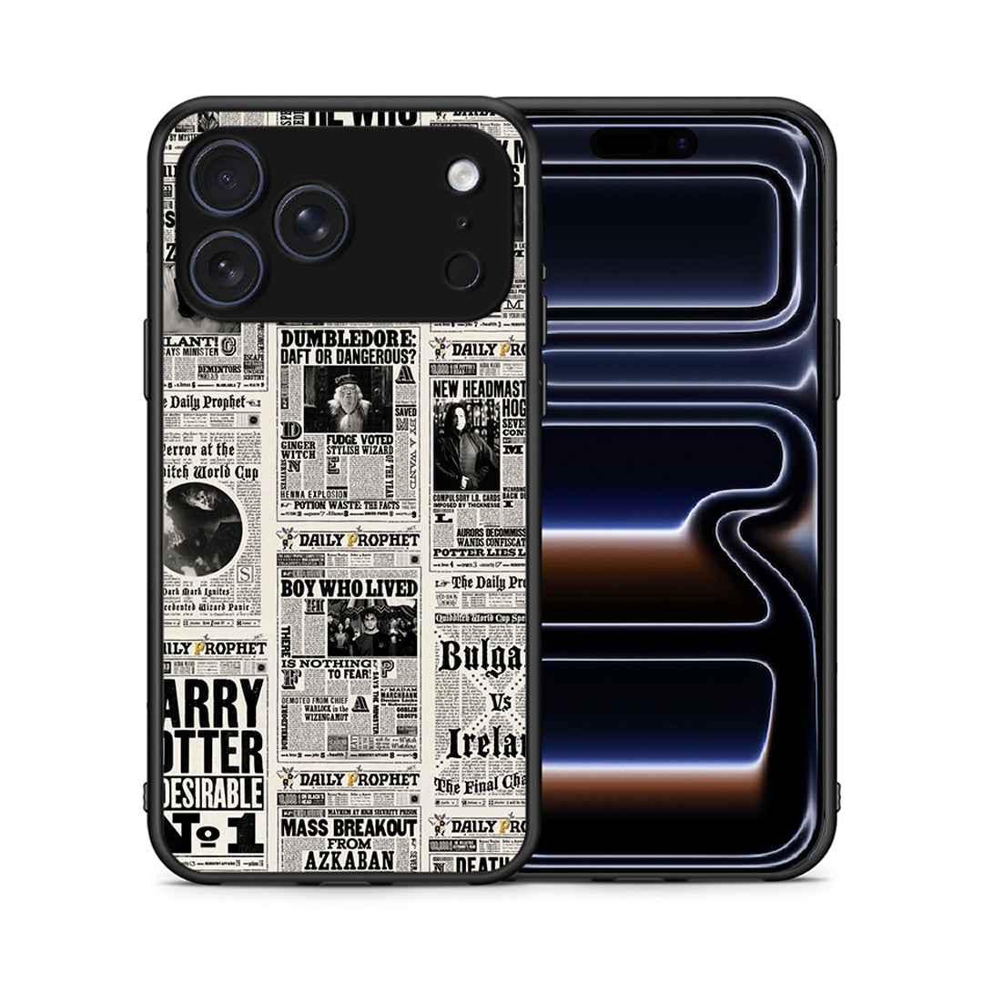 Θήκη iPhone 17 Pro Harry Paper από τη Smartfits με σχέδιο στο πίσω μέρος και μαύρο περίβλημα | iPhone 17 Pro Harry Paper case with colorful back and black bezels