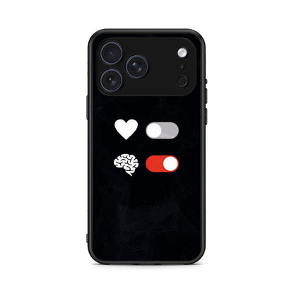 iPhone 17 Pro Heart Vs Brain Θήκη Αγίου Βαλεντίνου από τη Smartfits με σχέδιο στο πίσω μέρος και μαύρο περίβλημα | Smartphone case with colorful back and black bezels by Smartfits