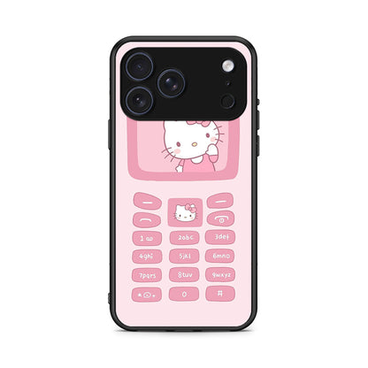iPhone 17 Pro Hello Kitten Θήκη Αγίου Βαλεντίνου από τη Smartfits με σχέδιο στο πίσω μέρος και μαύρο περίβλημα | Smartphone case with colorful back and black bezels by Smartfits