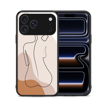 Θήκη iPhone 17 Pro LineArt Woman από τη Smartfits με σχέδιο στο πίσω μέρος και μαύρο περίβλημα | iPhone 17 Pro LineArt Woman case with colorful back and black bezels
