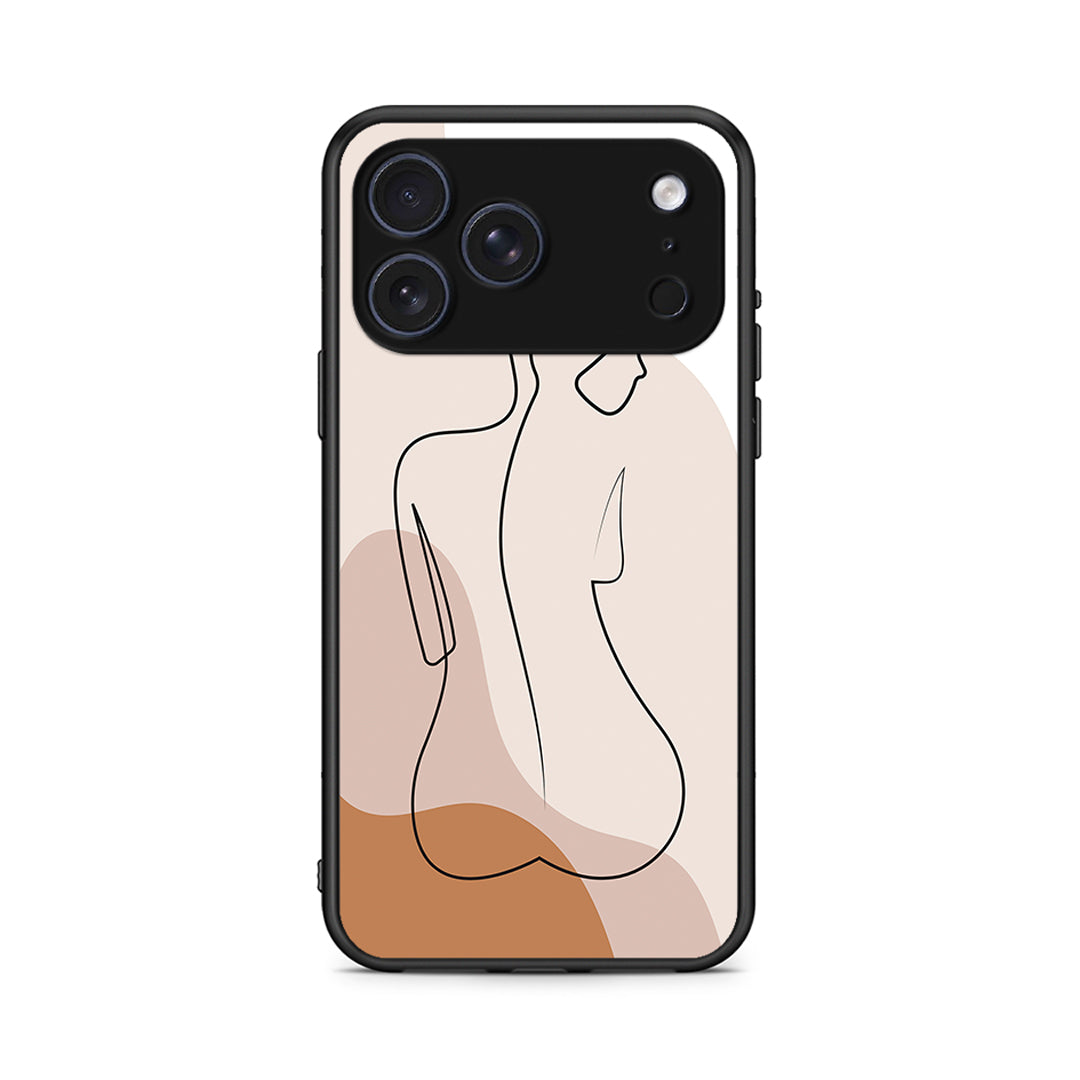 iPhone 17 Pro LineArt Woman θήκη από τη Smartfits με σχέδιο στο πίσω μέρος και μαύρο περίβλημα | Smartphone case with colorful back and black bezels by Smartfits