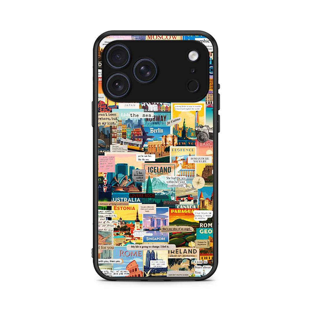 iPhone 17 Pro Live To Travel θήκη από τη Smartfits με σχέδιο στο πίσω μέρος και μαύρο περίβλημα | Smartphone case with colorful back and black bezels by Smartfits