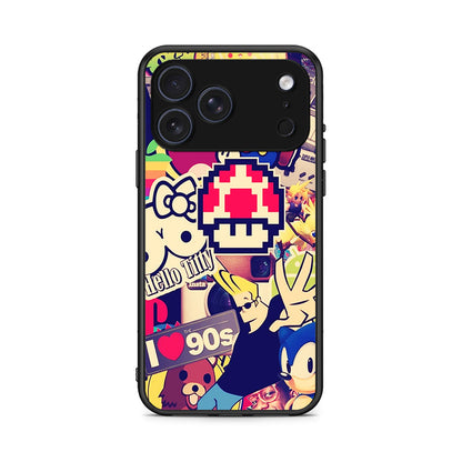 iPhone 17 Pro Love The 90s θήκη από τη Smartfits με σχέδιο στο πίσω μέρος και μαύρο περίβλημα | Smartphone case with colorful back and black bezels by Smartfits