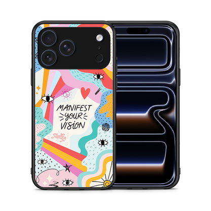Θήκη iPhone 17 Pro Manifest Your Vision από τη Smartfits με σχέδιο στο πίσω μέρος και μαύρο περίβλημα | iPhone 17 Pro Manifest Your Vision case with colorful back and black bezels
