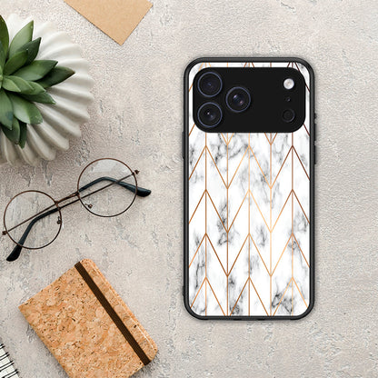 Marble Gold Geometric - iPhone 17 Pro θήκη