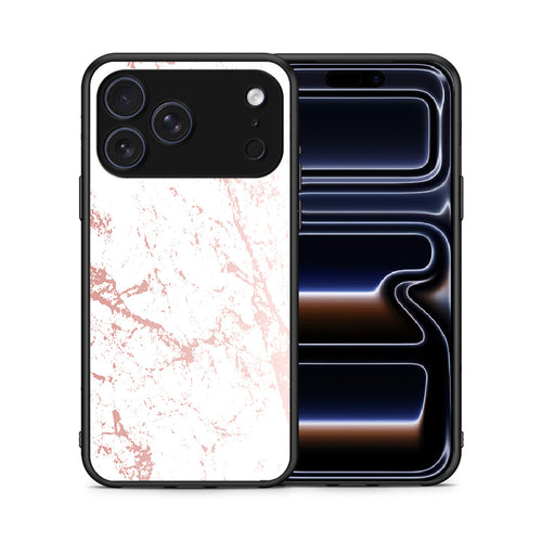 Θήκη iPhone 17 Pro Pink Splash Marble από τη Smartfits με σχέδιο στο πίσω μέρος και μαύρο περίβλημα | iPhone 17 Pro Pink Splash Marble case with colorful back and black bezels
