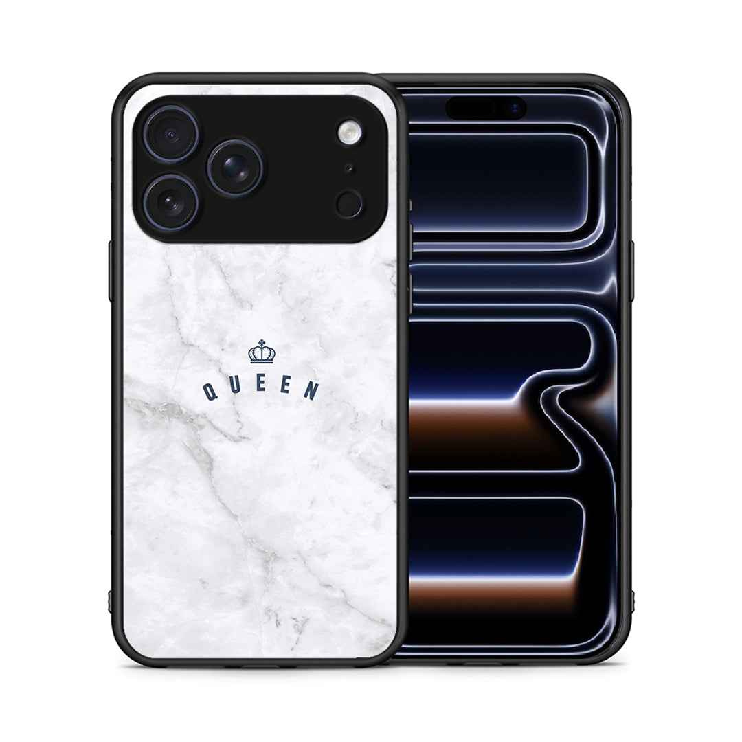 Θήκη iPhone 17 Pro Queen Marble από τη Smartfits με σχέδιο στο πίσω μέρος και μαύρο περίβλημα | iPhone 17 Pro Queen Marble case with colorful back and black bezels