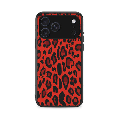 4 - iPhone 17 Pro Max Red Leopard Animal case, cover, bumper
