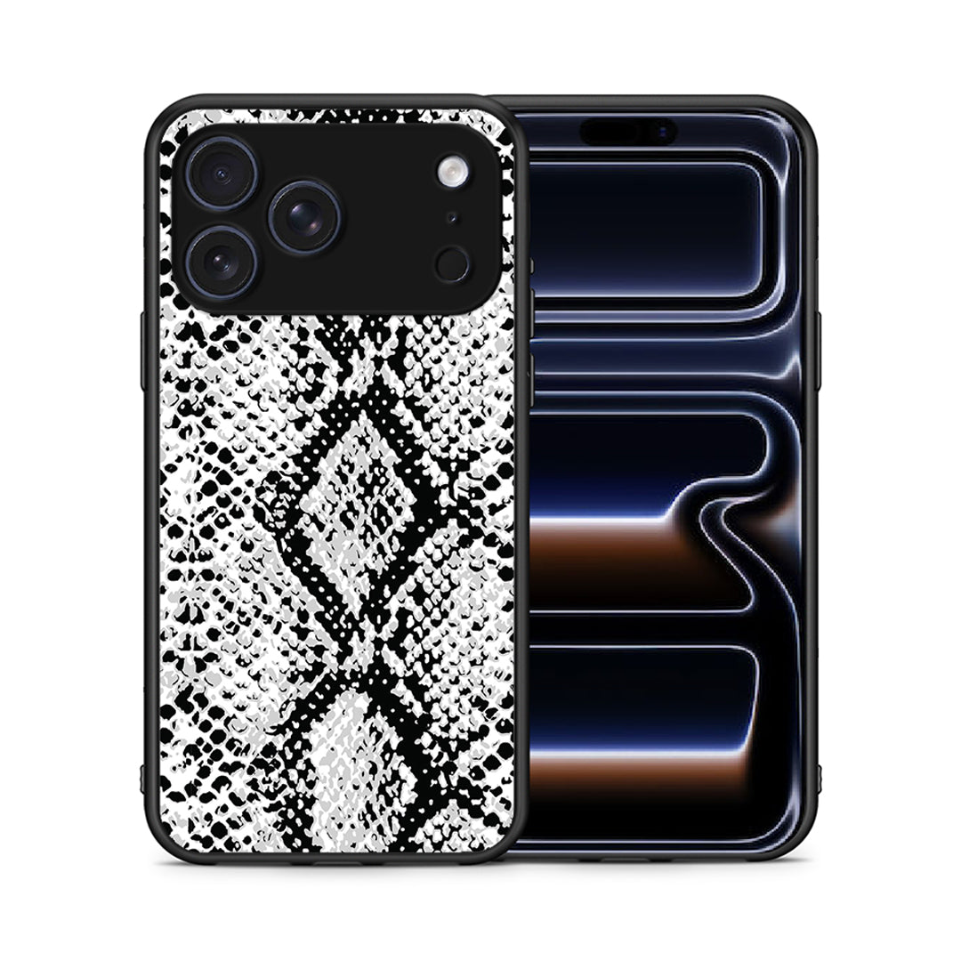 Θήκη iPhone 17 Pro Max White Snake Animal από τη Smartfits με σχέδιο στο πίσω μέρος και μαύρο περίβλημα | iPhone 17 Pro Max White Snake Animal case with colorful back and black bezels