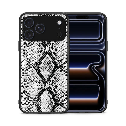 Θήκη iPhone 17 Pro Max White Snake Animal από τη Smartfits με σχέδιο στο πίσω μέρος και μαύρο περίβλημα | iPhone 17 Pro Max White Snake Animal case with colorful back and black bezels