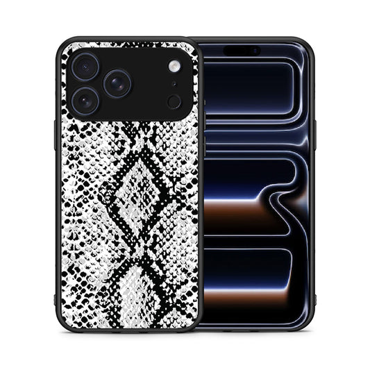Θήκη iPhone 17 Pro Max White Snake Animal από τη Smartfits με σχέδιο στο πίσω μέρος και μαύρο περίβλημα | iPhone 17 Pro Max White Snake Animal case with colorful back and black bezels
