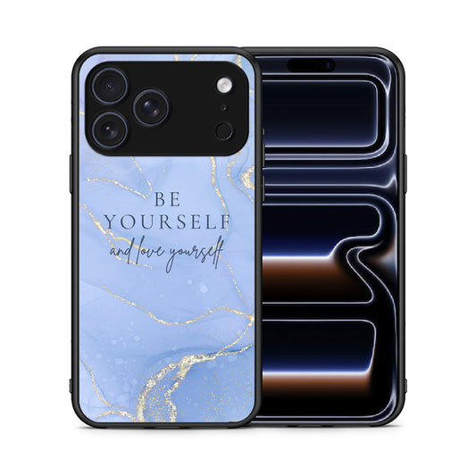 Θήκη iPhone 17 Pro Max Be Yourself από τη Smartfits με σχέδιο στο πίσω μέρος και μαύρο περίβλημα | iPhone 17 Pro Max Be Yourself case with colorful back and black bezels