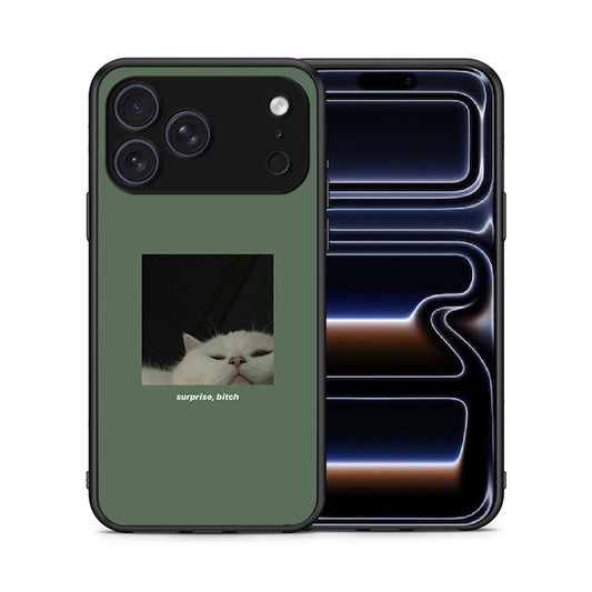 Θήκη iPhone 17 Pro Max Bitch Surprise από τη Smartfits με σχέδιο στο πίσω μέρος και μαύρο περίβλημα | iPhone 17 Pro Max Bitch Surprise case with colorful back and black bezels