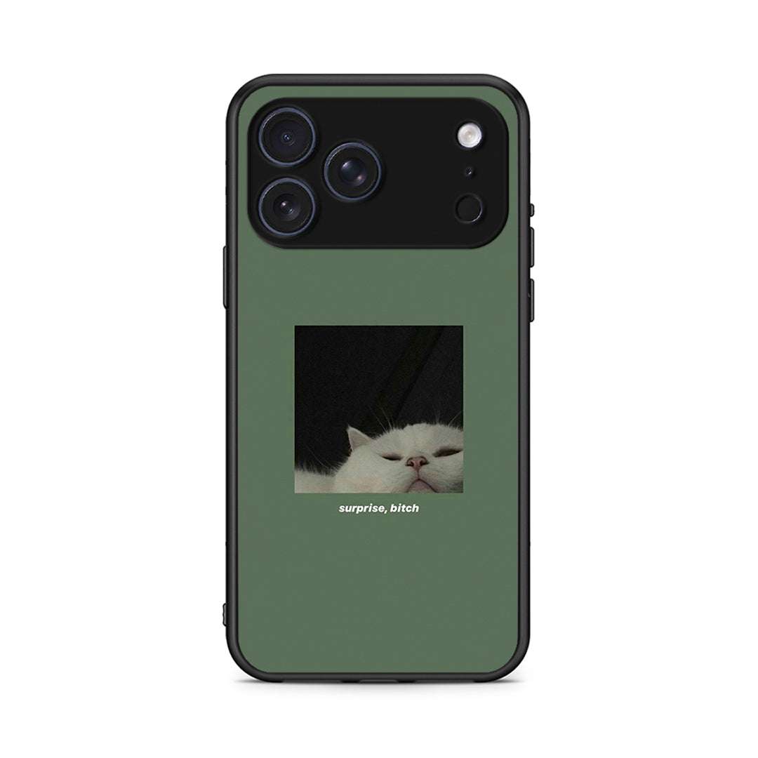 iPhone 17 Pro Max Bitch Surprise θήκη από τη Smartfits με σχέδιο στο πίσω μέρος και μαύρο περίβλημα | Smartphone case with colorful back and black bezels by Smartfits