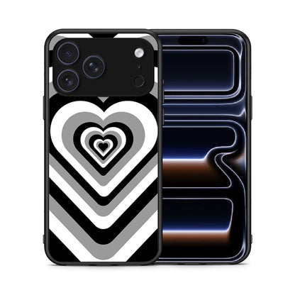 Θήκη iPhone 17 Pro Max Black Hearts από τη Smartfits με σχέδιο στο πίσω μέρος και μαύρο περίβλημα | iPhone 17 Pro Max Black Hearts case with colorful back and black bezels