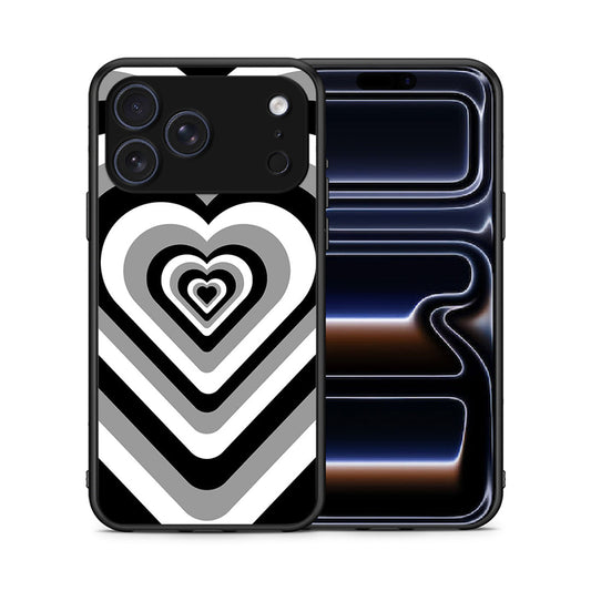 Θήκη iPhone 17 Pro Max Black Hearts από τη Smartfits με σχέδιο στο πίσω μέρος και μαύρο περίβλημα | iPhone 17 Pro Max Black Hearts case with colorful back and black bezels