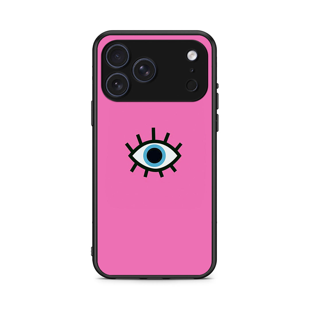 iPhone 17 Pro Max Blue Eye Pink θήκη από τη Smartfits με σχέδιο στο πίσω μέρος και μαύρο περίβλημα | Smartphone case with colorful back and black bezels by Smartfits