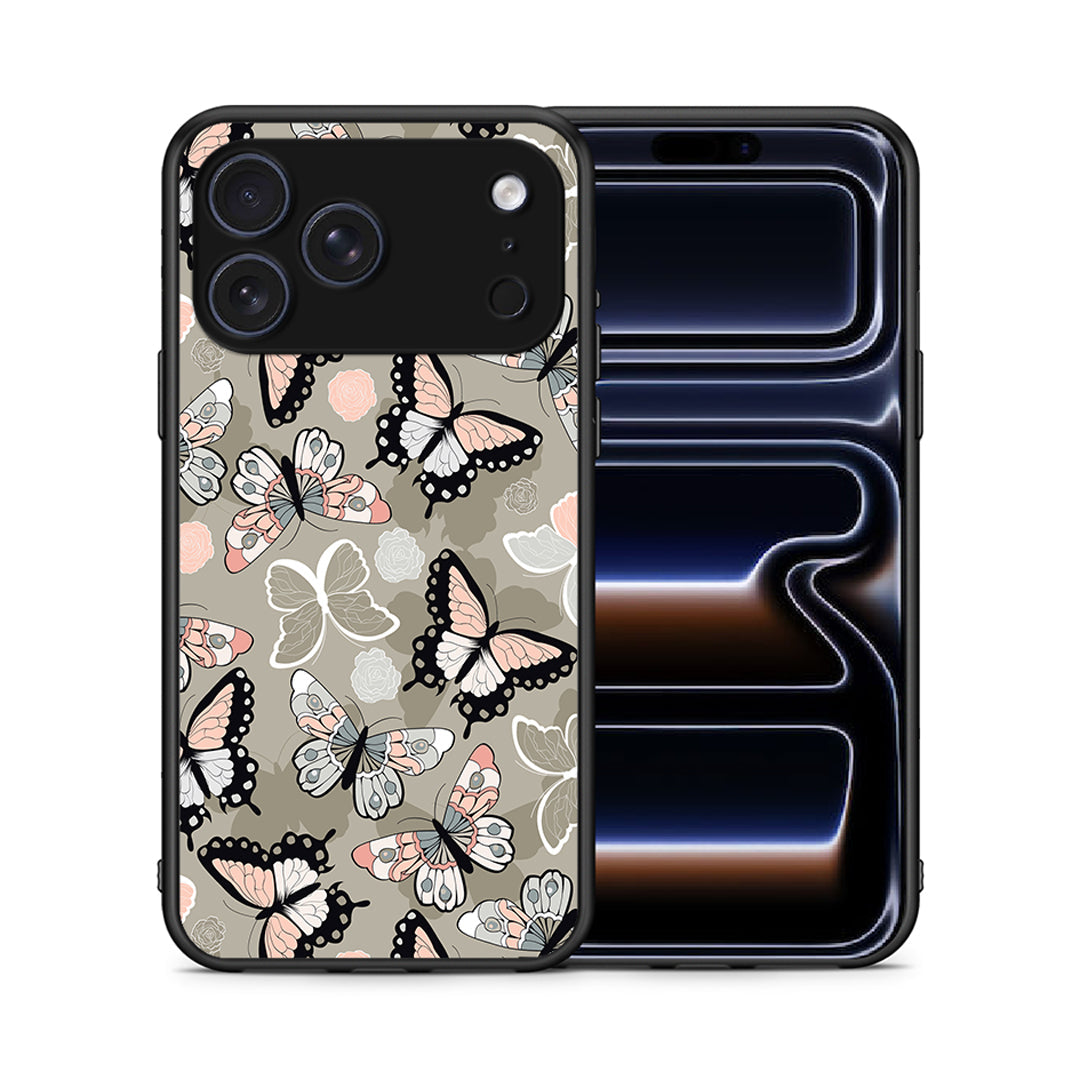 Θήκη iPhone 17 Pro Max Butterflies Boho από τη Smartfits με σχέδιο στο πίσω μέρος και μαύρο περίβλημα | iPhone 17 Pro Max Butterflies Boho case with colorful back and black bezels