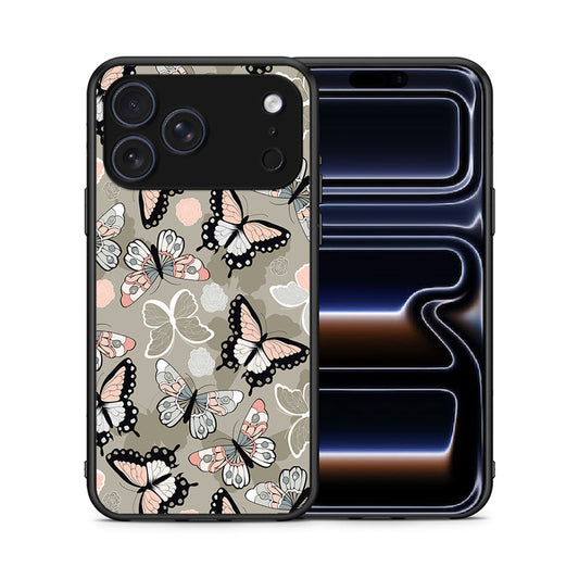 Θήκη iPhone 17 Pro Max Butterflies Boho από τη Smartfits με σχέδιο στο πίσω μέρος και μαύρο περίβλημα | iPhone 17 Pro Max Butterflies Boho case with colorful back and black bezels