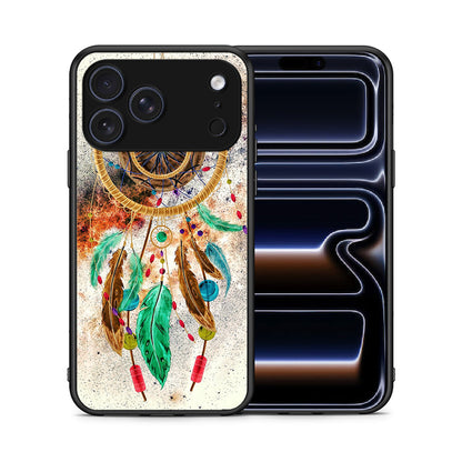 Θήκη iPhone 17 Pro Max DreamCatcher Boho από τη Smartfits με σχέδιο στο πίσω μέρος και μαύρο περίβλημα | iPhone 17 Pro Max DreamCatcher Boho case with colorful back and black bezels