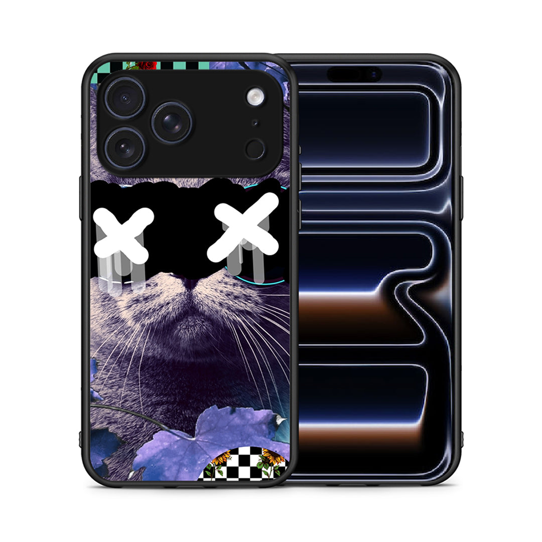 Θήκη iPhone 17 Pro Max Cat Collage από τη Smartfits με σχέδιο στο πίσω μέρος και μαύρο περίβλημα | iPhone 17 Pro Max Cat Collage case with colorful back and black bezels