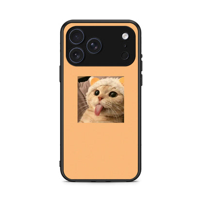 iPhone 17 Pro Max Cat Tongue θήκη από τη Smartfits με σχέδιο στο πίσω μέρος και μαύρο περίβλημα | Smartphone case with colorful back and black bezels by Smartfits