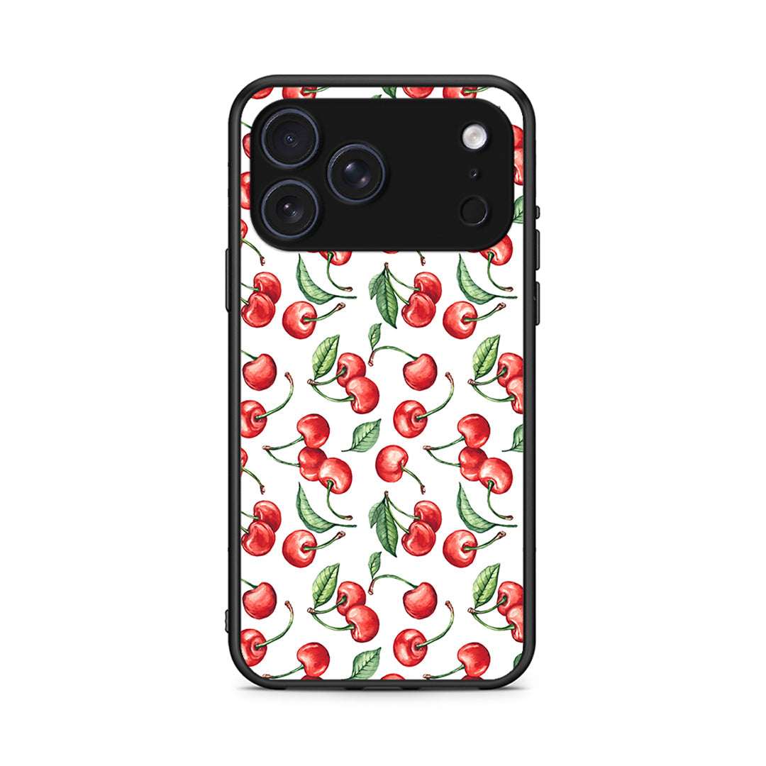 iPhone 17 Pro Max Cherry Summer θήκη από τη Smartfits με σχέδιο στο πίσω μέρος και μαύρο περίβλημα | Smartphone case with colorful back and black bezels by Smartfits
