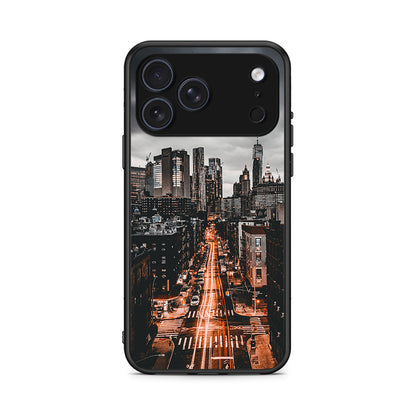 iPhone 17 Pro Max City Lights θήκη από τη Smartfits με σχέδιο στο πίσω μέρος και μαύρο περίβλημα | Smartphone case with colorful back and black bezels by Smartfits