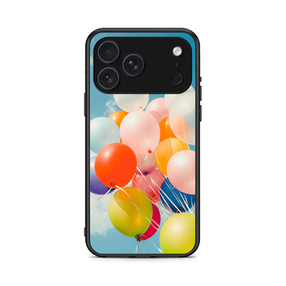 iPhone 17 Pro Max Colorful Balloons θήκη από τη Smartfits με σχέδιο στο πίσω μέρος και μαύρο περίβλημα | Smartphone case with colorful back and black bezels by Smartfits