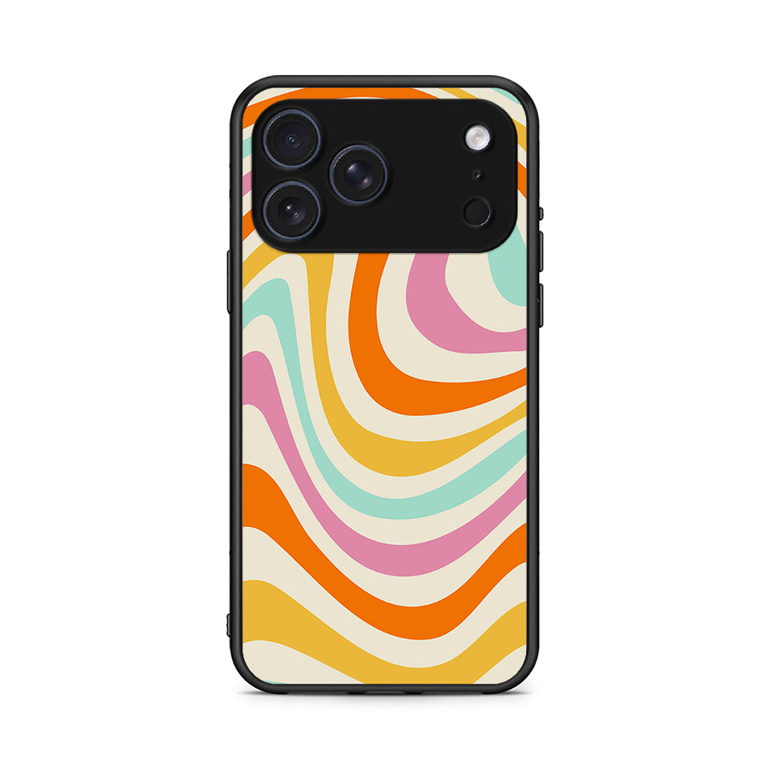 iPhone 17 Pro Max Colourful Waves θήκη από τη Smartfits με σχέδιο στο πίσω μέρος και μαύρο περίβλημα | Smartphone case with colorful back and black bezels by Smartfits