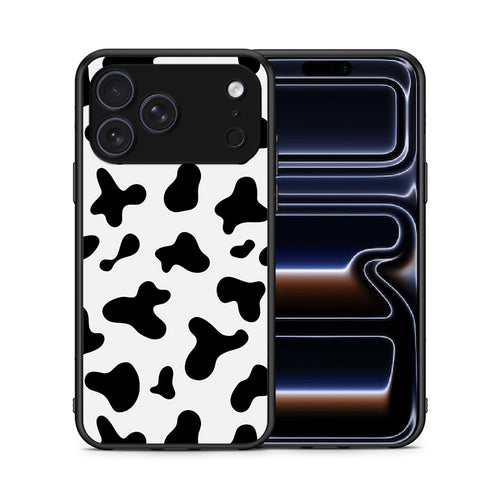 Θήκη iPhone 17 Pro Max Cow Print από τη Smartfits με σχέδιο στο πίσω μέρος και μαύρο περίβλημα | iPhone 17 Pro Max Cow Print case with colorful back and black bezels