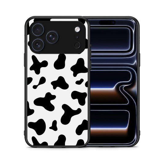 Θήκη iPhone 17 Pro Max Cow Print από τη Smartfits με σχέδιο στο πίσω μέρος και μαύρο περίβλημα | iPhone 17 Pro Max Cow Print case with colorful back and black bezels
