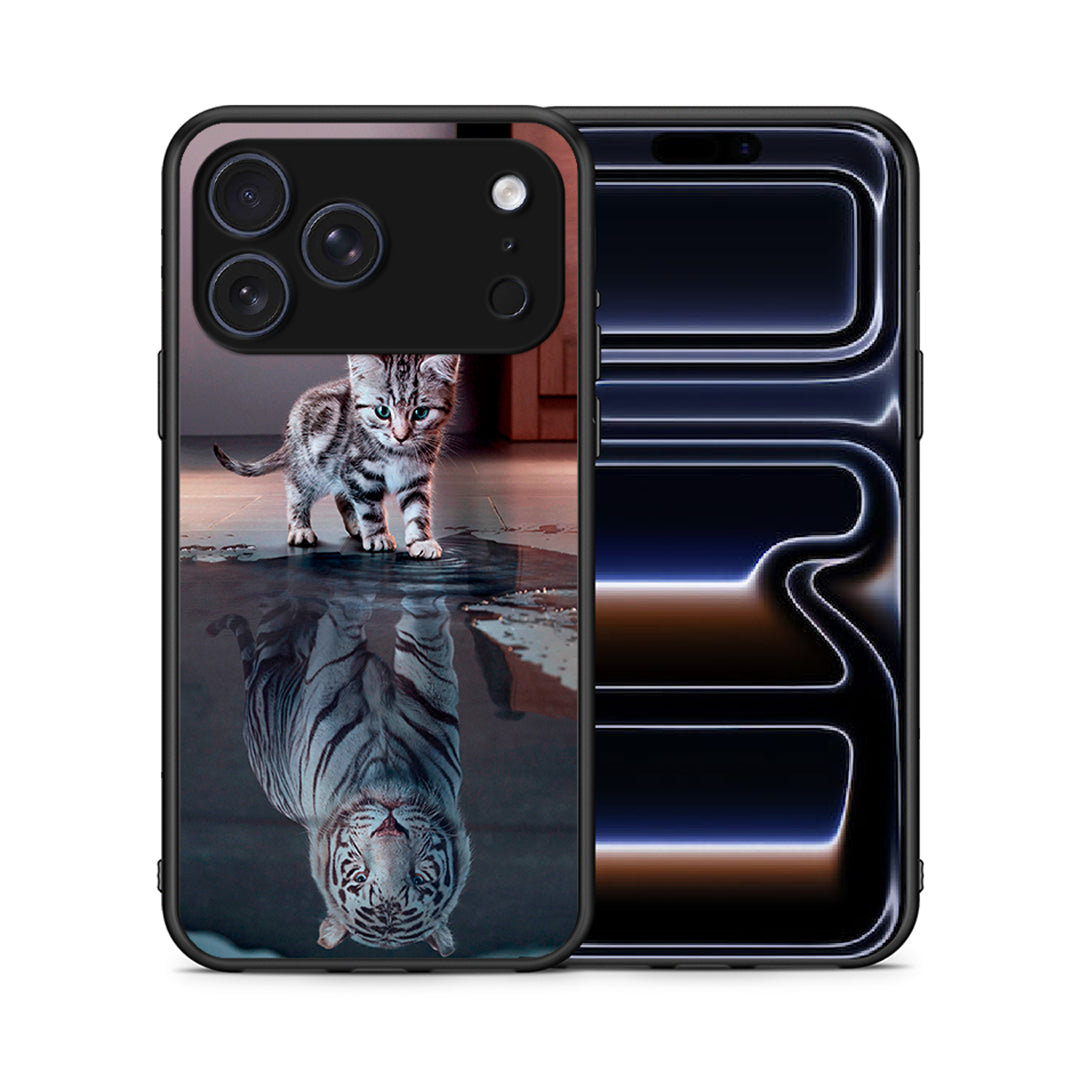 Θήκη iPhone 17 Pro Max Tiger Cute από τη Smartfits με σχέδιο στο πίσω μέρος και μαύρο περίβλημα | iPhone 17 Pro Max Tiger Cute case with colorful back and black bezels
