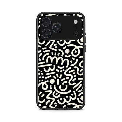iPhone 17 Pro Max Doodle Art Θήκη από τη Smartfits με σχέδιο στο πίσω μέρος και μαύρο περίβλημα | Smartphone case with colorful back and black bezels by Smartfits
