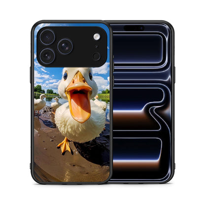 Θήκη iPhone 17 Pro Max Duck Face από τη Smartfits με σχέδιο στο πίσω μέρος και μαύρο περίβλημα | iPhone 17 Pro Max Duck Face case with colorful back and black bezels