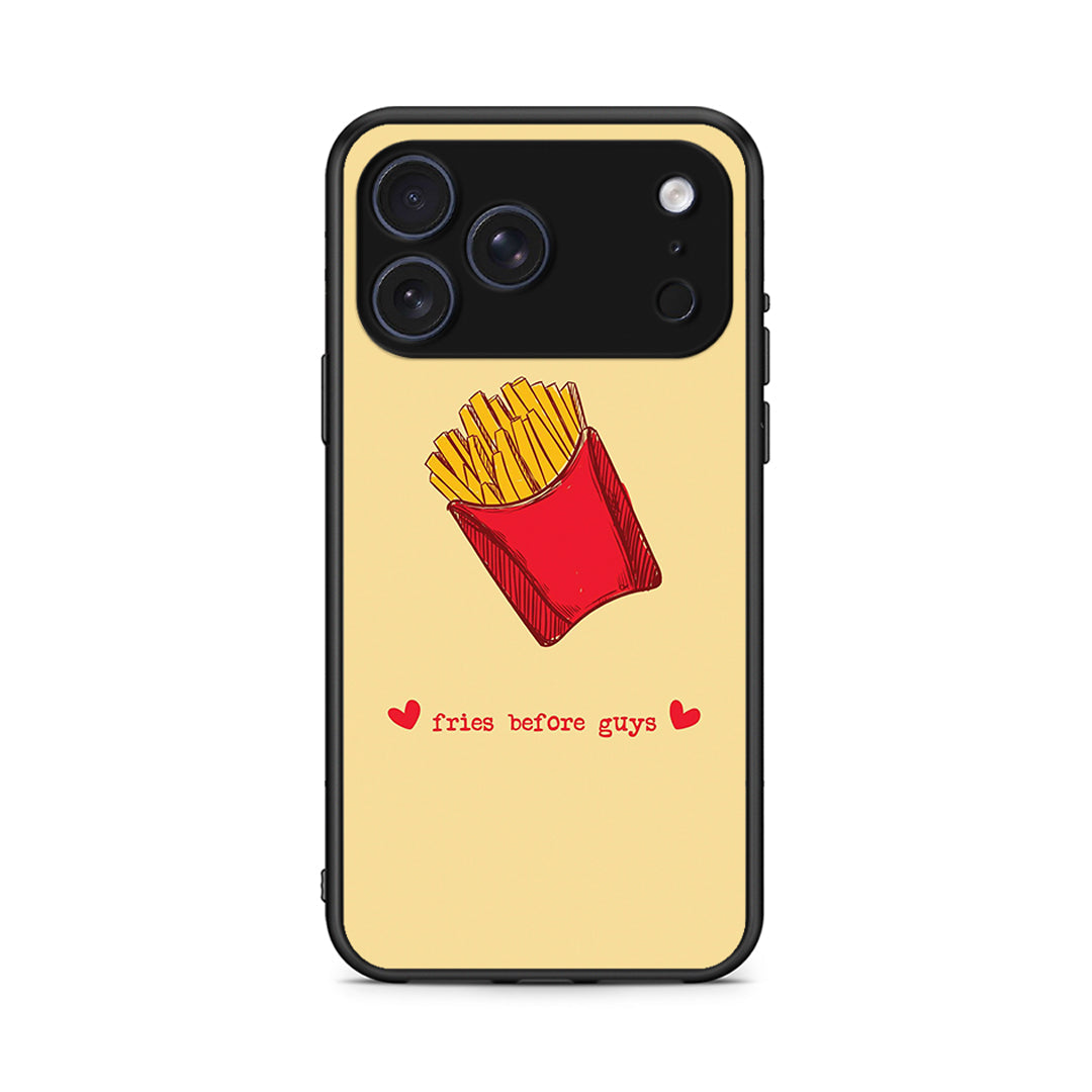 iPhone 17 Pro Max Fries Before Guys Θήκη Αγίου Βαλεντίνου από τη Smartfits με σχέδιο στο πίσω μέρος και μαύρο περίβλημα | Smartphone case with colorful back and black bezels by Smartfits
