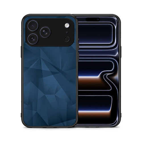 Θήκη iPhone 17 Pro Max Blue Abstract Geometric από τη Smartfits με σχέδιο στο πίσω μέρος και μαύρο περίβλημα | iPhone 17 Pro Max Blue Abstract Geometric case with colorful back and black bezels
